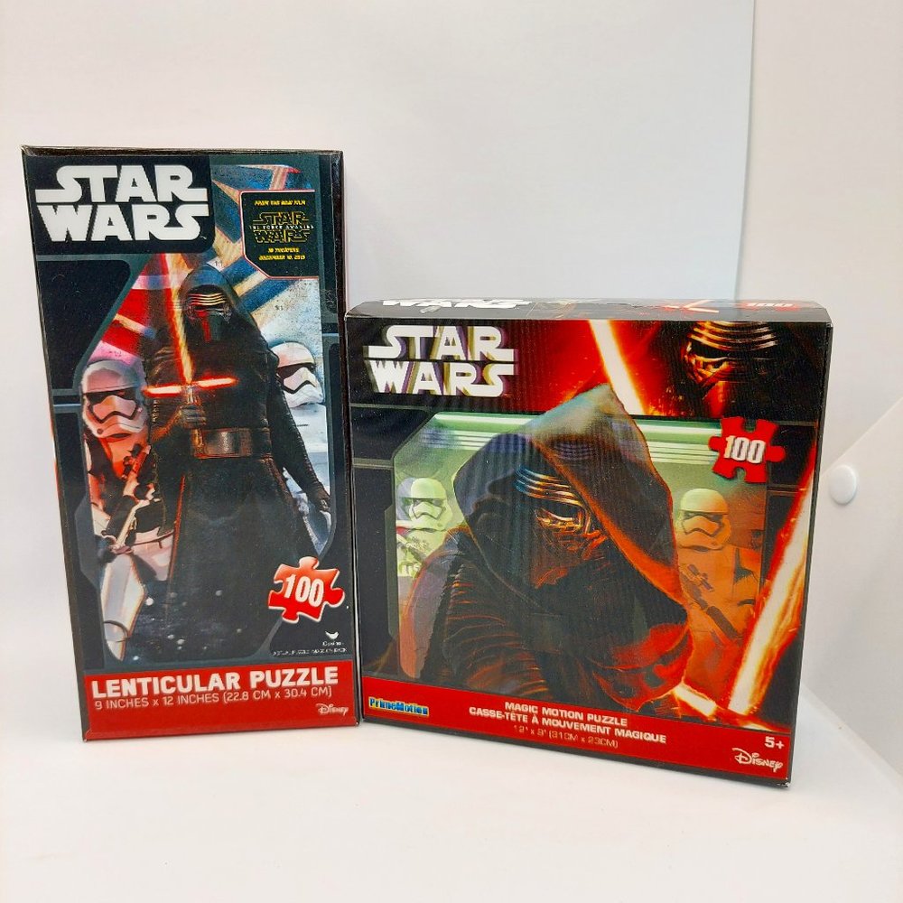 Star Wars - Lot of 2 Force Awakens Kylo Ren 100 Pcs Collector Jigsaw Puzzle New